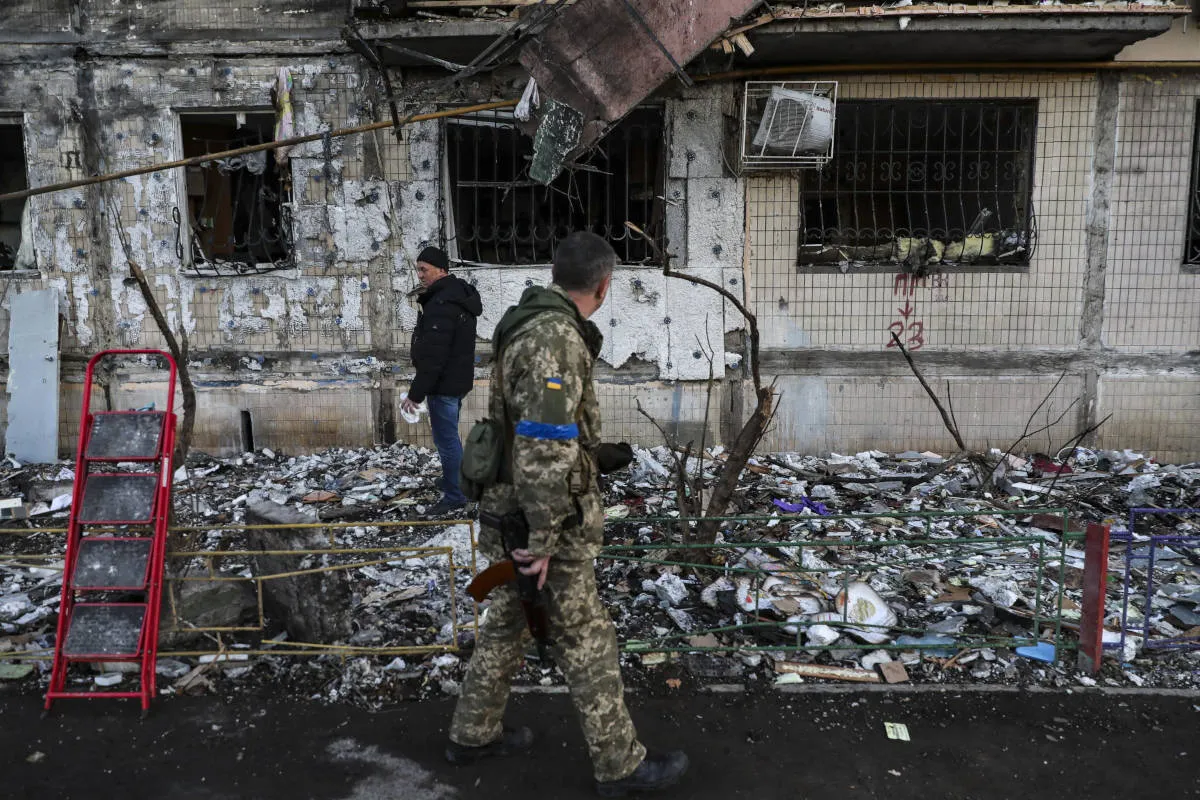 Macerie di guerra a Kiev, Ucraina