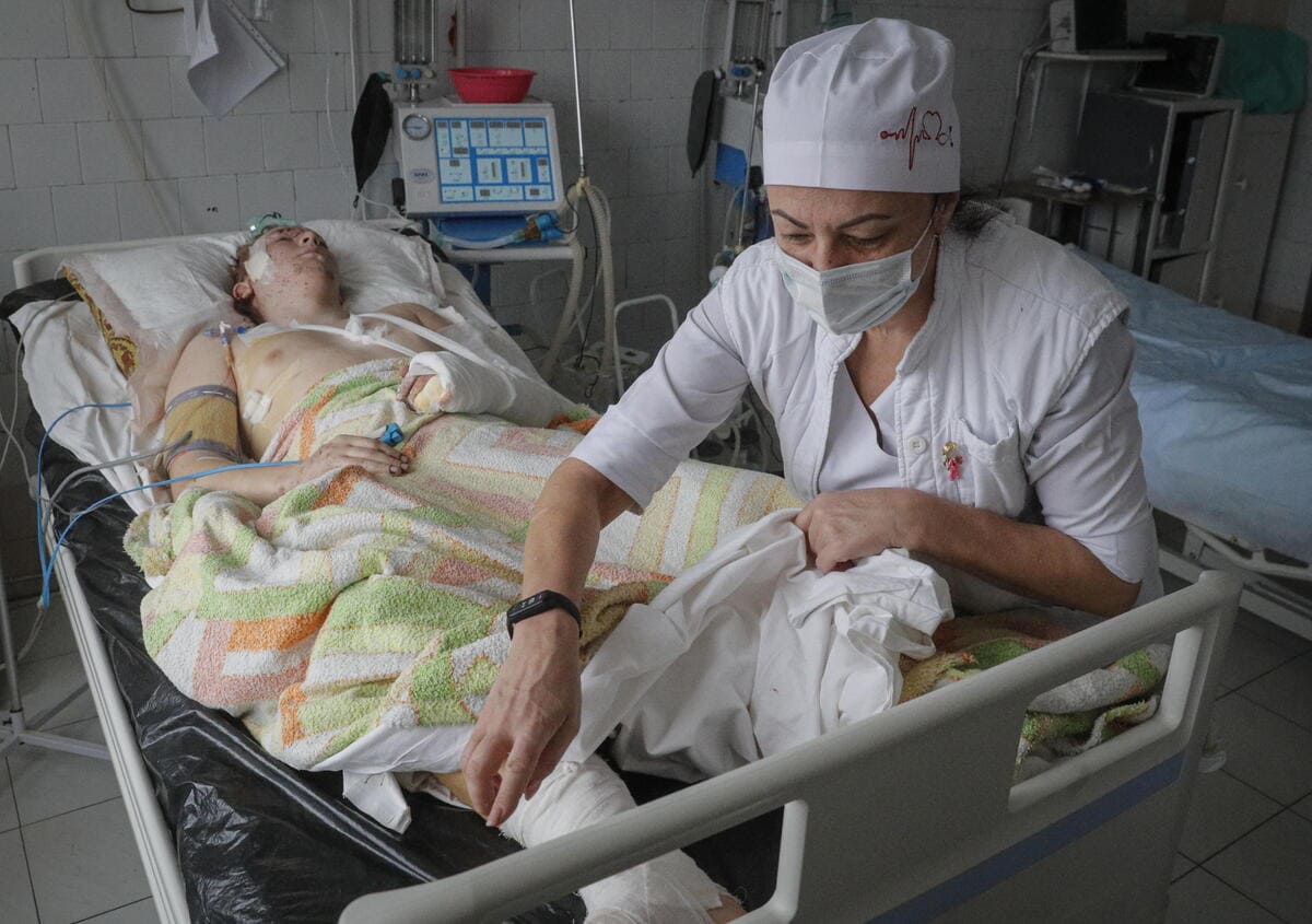 Ospedale a Brovary, nei pressi di Kiev, Ucraina, 1 marzo 2022