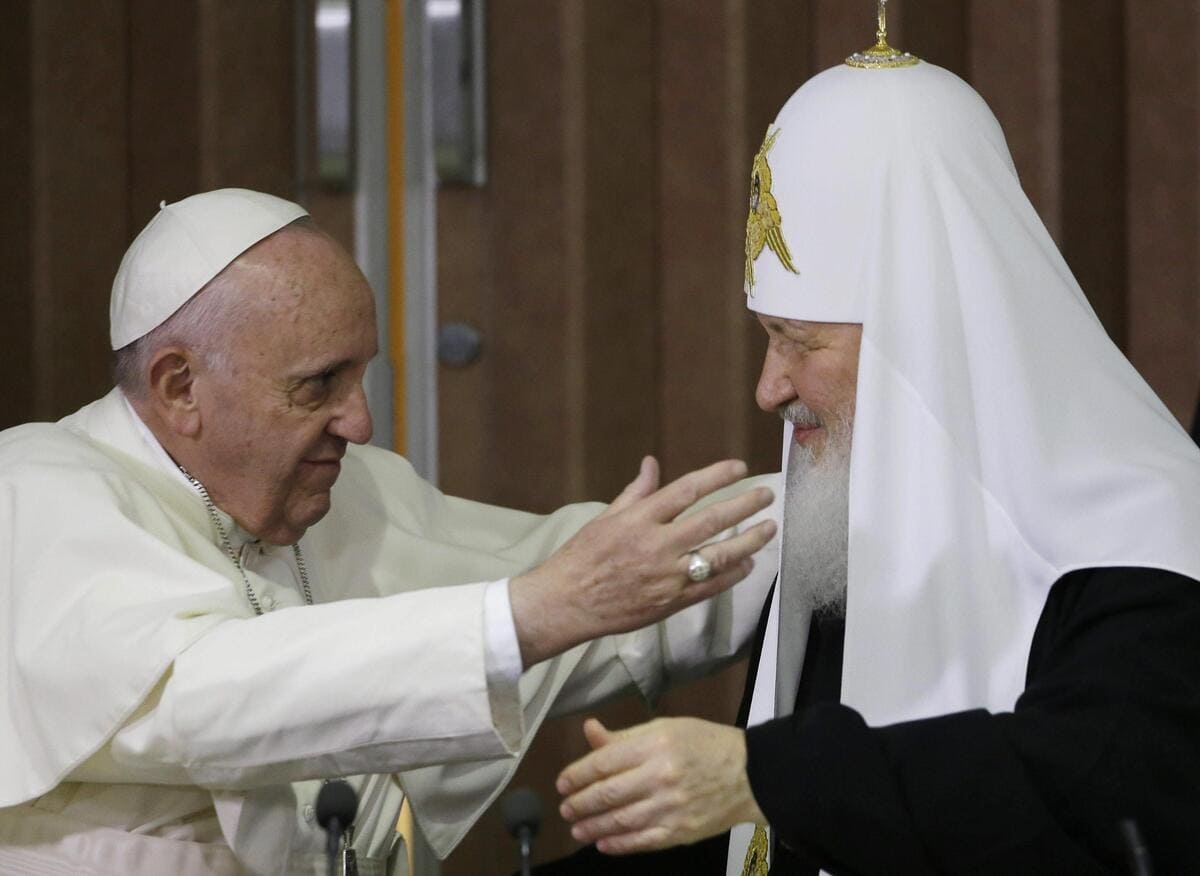 L'incontro tra papa Francesco e il patriarca ortodosso di Mosca Kirill a L'Avana (Cuba) il 12 febbraio 2016