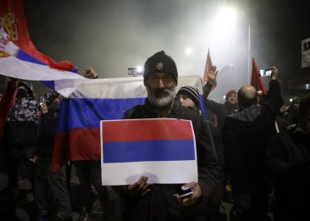 Manifestazione pro Russia a Belgrado