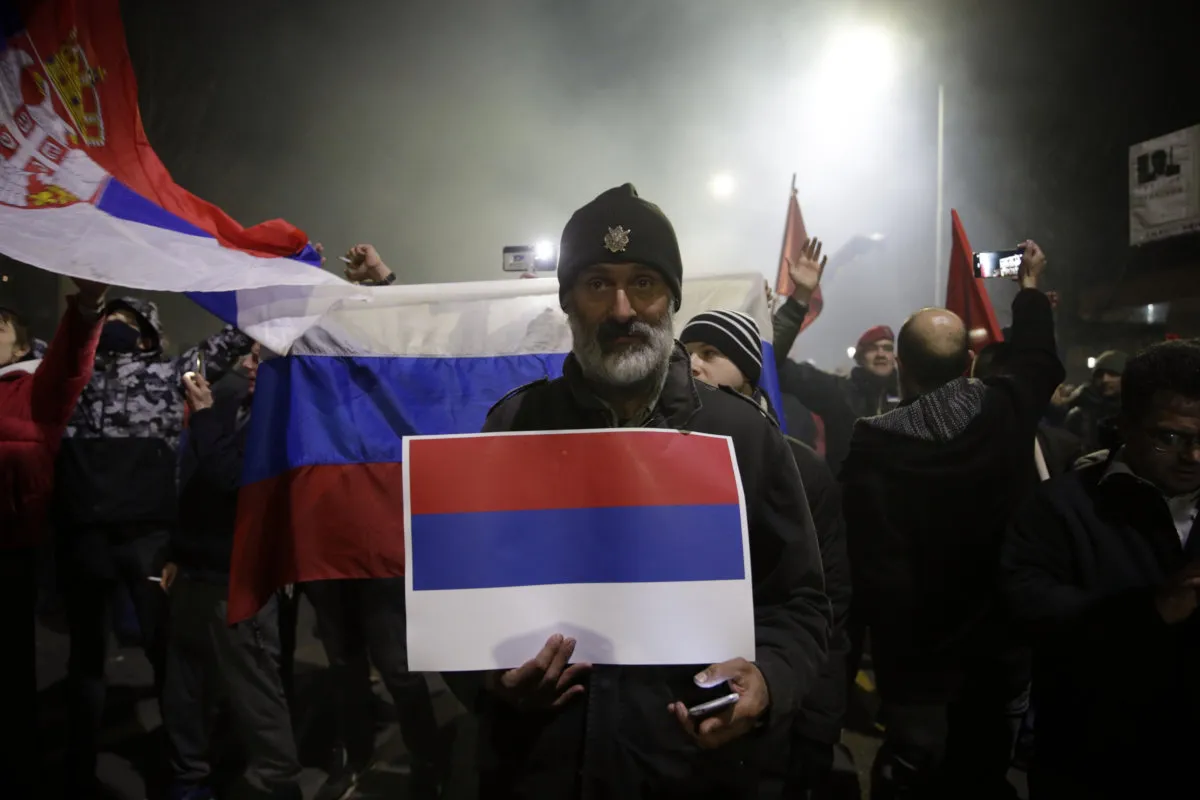 Manifestazione pro Russia a Belgrado