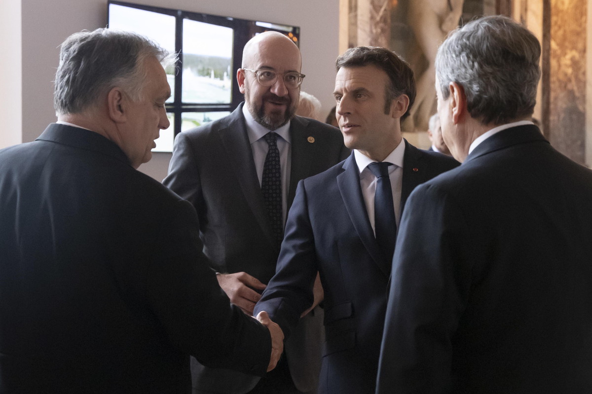 Meeting informale Ue tra Viktor Orbán, Charles Michel, Emmanuel Macron, Mario Draghi
