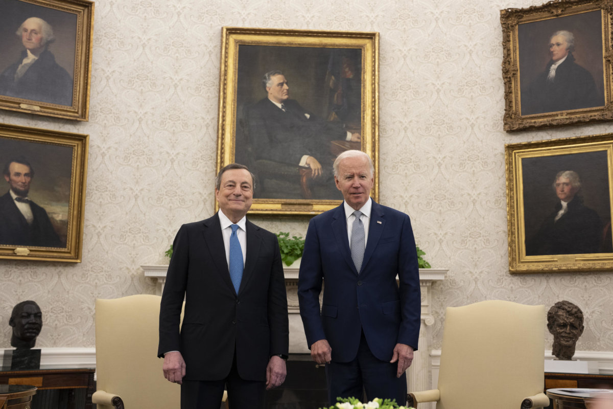 Mario Draghi e Joe Biden alla Casa Bianca