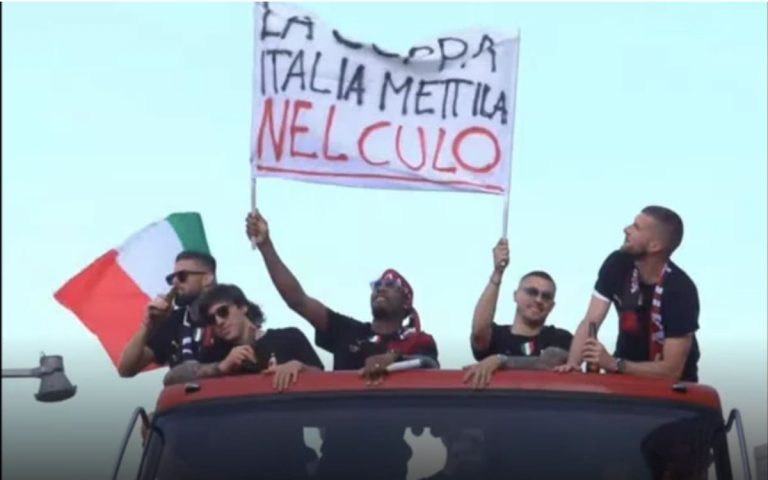 Ci mancava l’inchiesta sullo striscione dei calciatori del Milan
