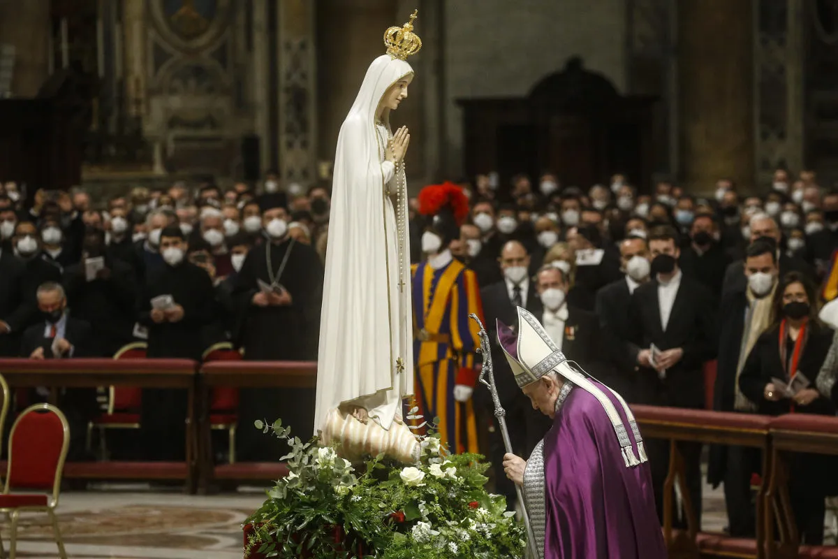 Papa Francesco alla Consacrazione di Russia e Ucraina al Cuore immacolato di Maria