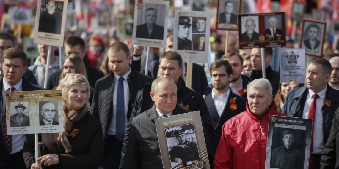 Vladimir Putin alla parata del Giorno della vittoria a Mosca, 9 maggio 2022