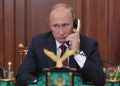 Vladimir Putin, presidente della Russia, a colloquio con i leader europei sull'Ucraina