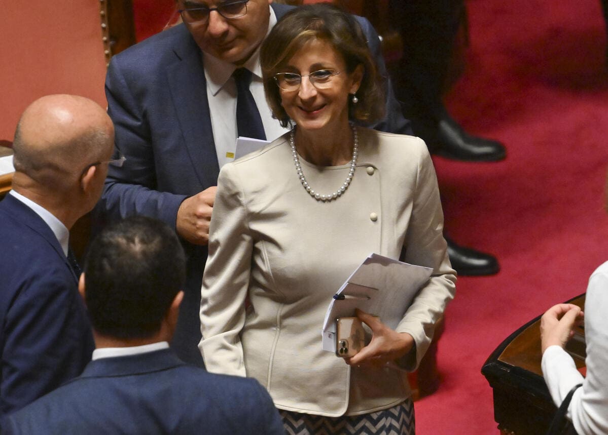Il ministro della Giustizia, Marta Cartabia, nel giorno dell'approvazione della sua riforma, per la riforma, 16 giugno 2022