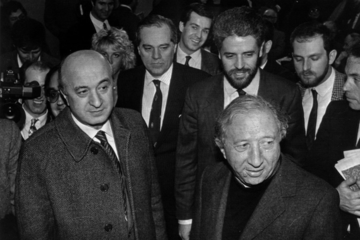 Don Luigi Giussani al convegno della Dc di Assago nel 1987