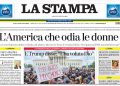 Il titolo di prima pagina della Stampa dopo la sentenza della Corte suprema Usa sull’aborto