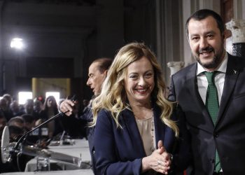 Berlusconi, Meloni e Salvini al Quirinale
