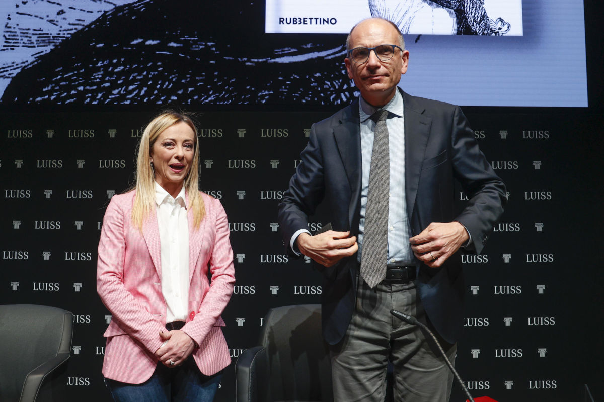 Giorgia Meloni e Enrico Letta