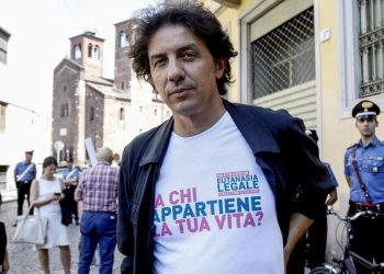 Marco Cappato si autodenuncia per aiuto al suicidio, Milano, 3 agosto 2022 (foto Ansa)