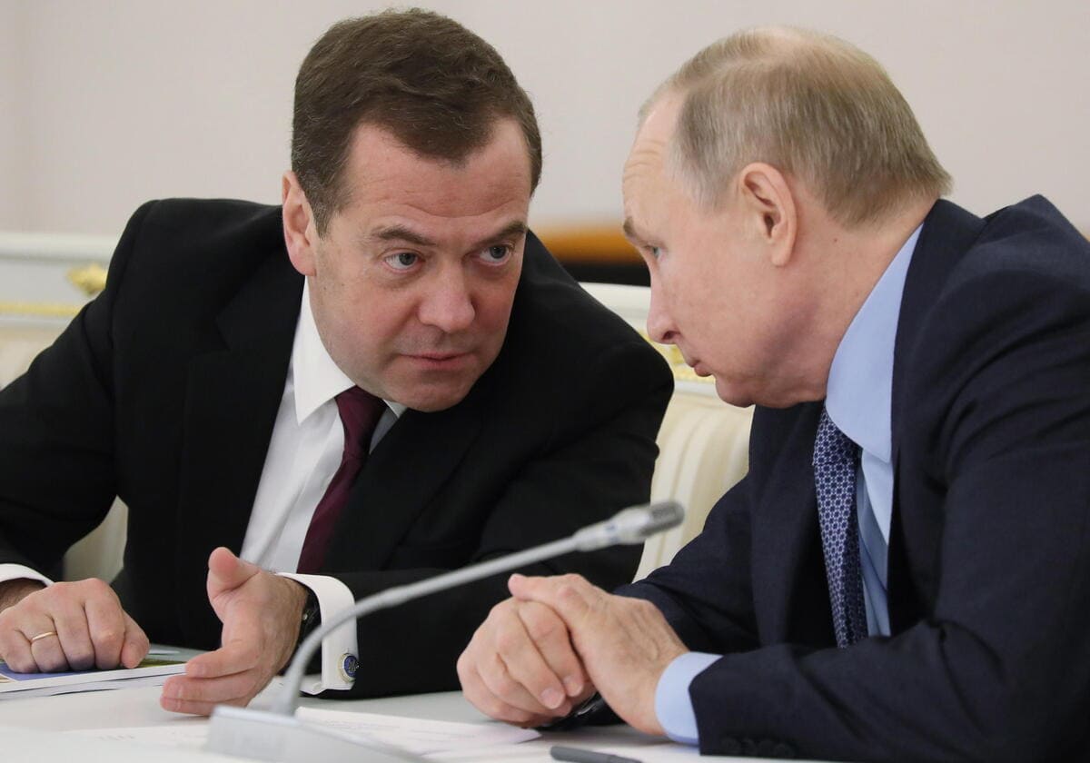 Dmitry Medvedev con Vladimir Putin, Mosca, 26 dicembre 2019