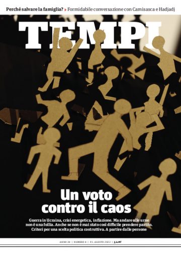 La copertina del numero di agosto 2022 di Tempi, dedicata alle elezioni anticipate del 25 settembre