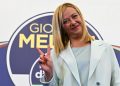 Giorgia Meloni, leader di Fratelli d'Italia, festeggia la vittoria alle elezioni del 25 settembre 2022 (ansa)