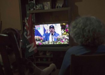 Comizio di Daniel Ortega in tv