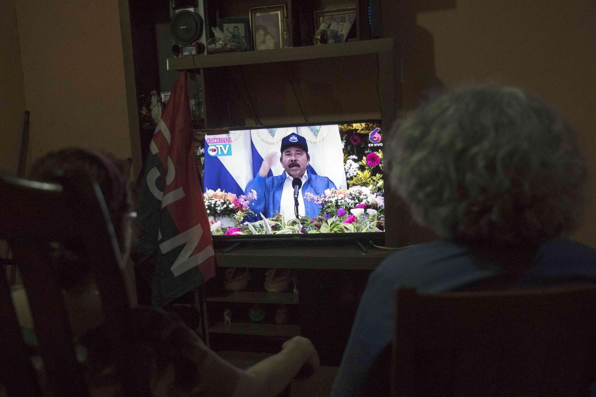 Comizio di Daniel Ortega in tv