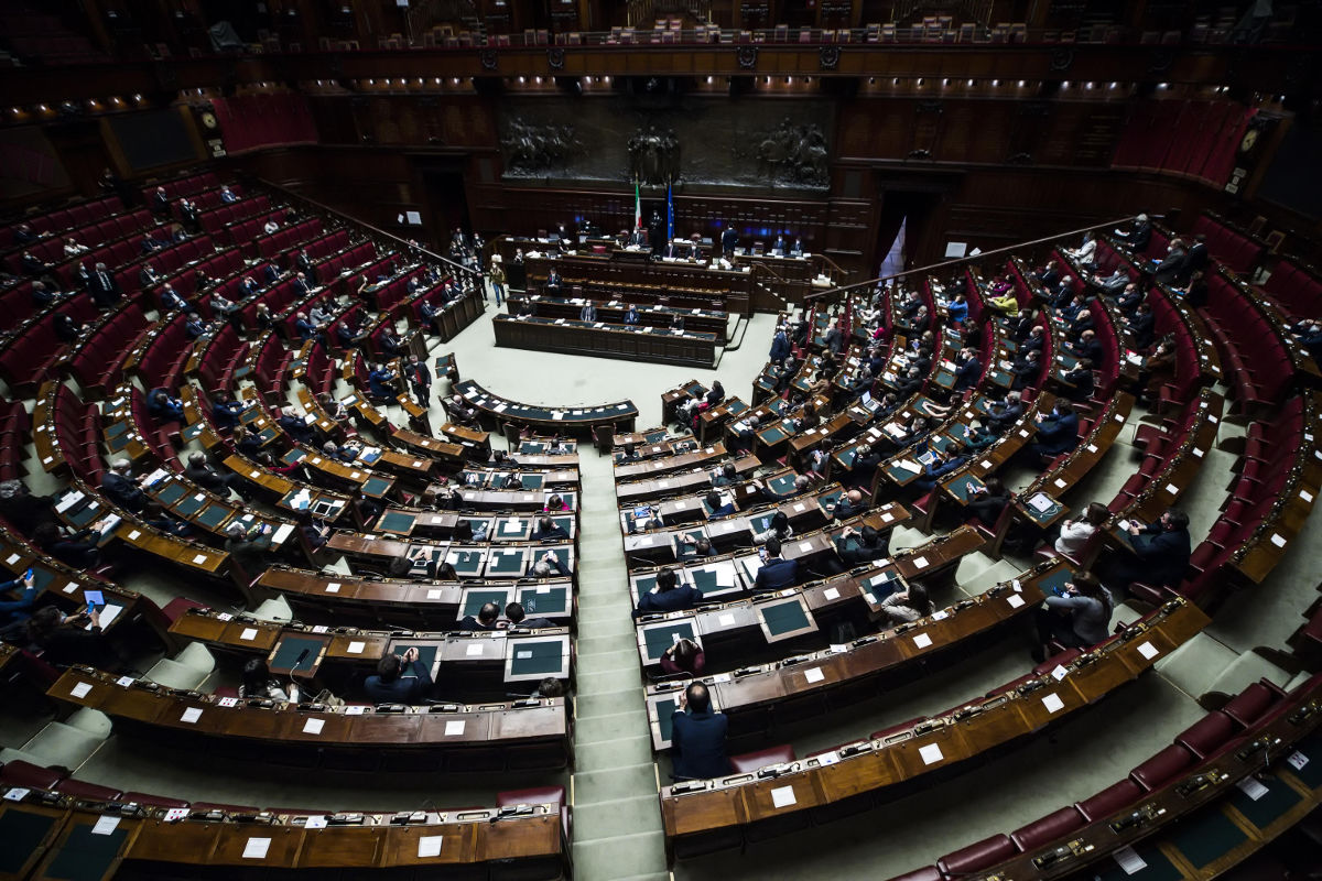 L’aula della Camera dei deputati a Montecitorio, Roma