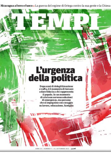 La copertina del numero di settembre 2022 di Tempi, dedicata all’urgenza della politica in vista delle elezioni 2022