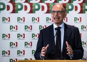 Il segretario del Partito democratico Enrico Letta durante la Direzione nazionale del Pd, Roma, 6 ottobre 2022