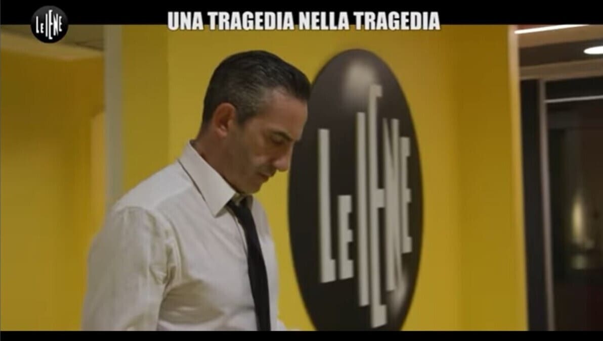 Un frame del servizio “Una tragedia nella tragedia” mandato in onda dalle Iene l'8 novembre