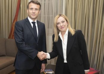 Giorgia Meloni con Emmanuel Macron, Roma, 23 ottobre 2022