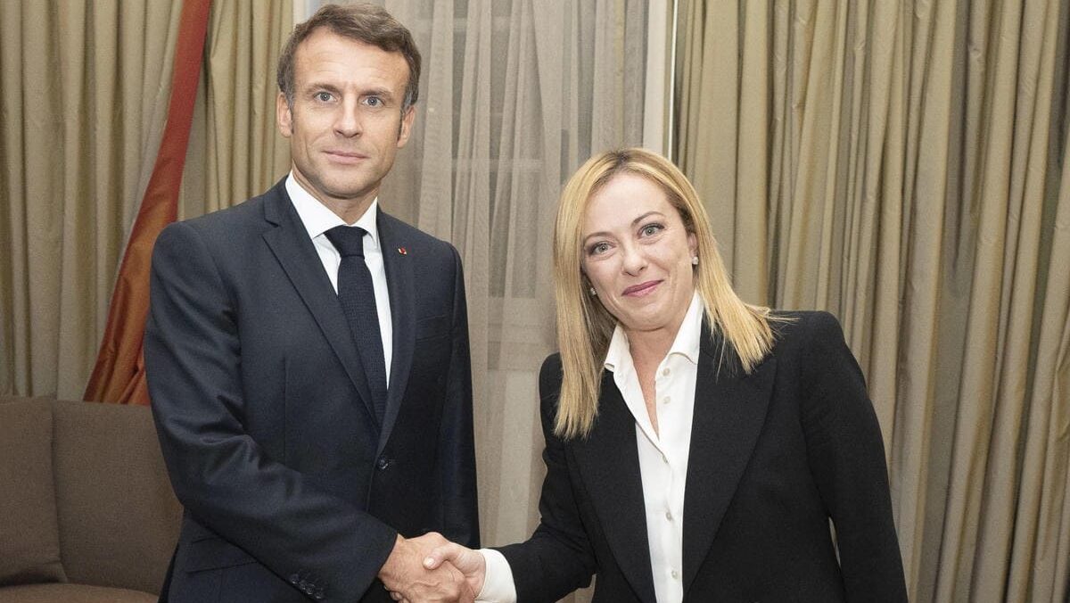 Giorgia Meloni con Emmanuel Macron, Roma, 23 ottobre 2022