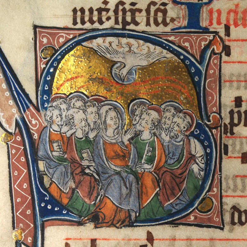 La Pentecoste in una miniatura medievale