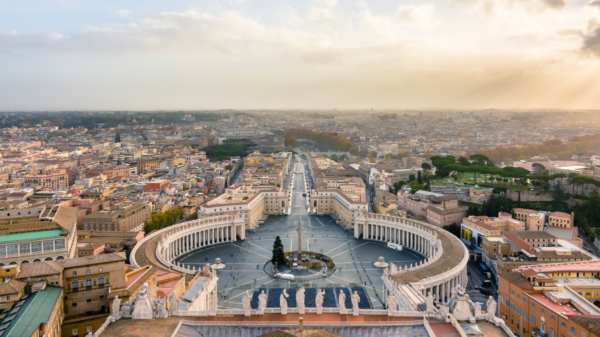 Vista su Roma dalla basilica di San Pietro