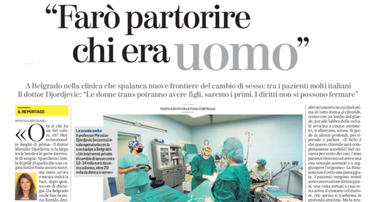 «Farò partorire chi era uomo». Il traguardo folle del chirurgo che si sente Creatore