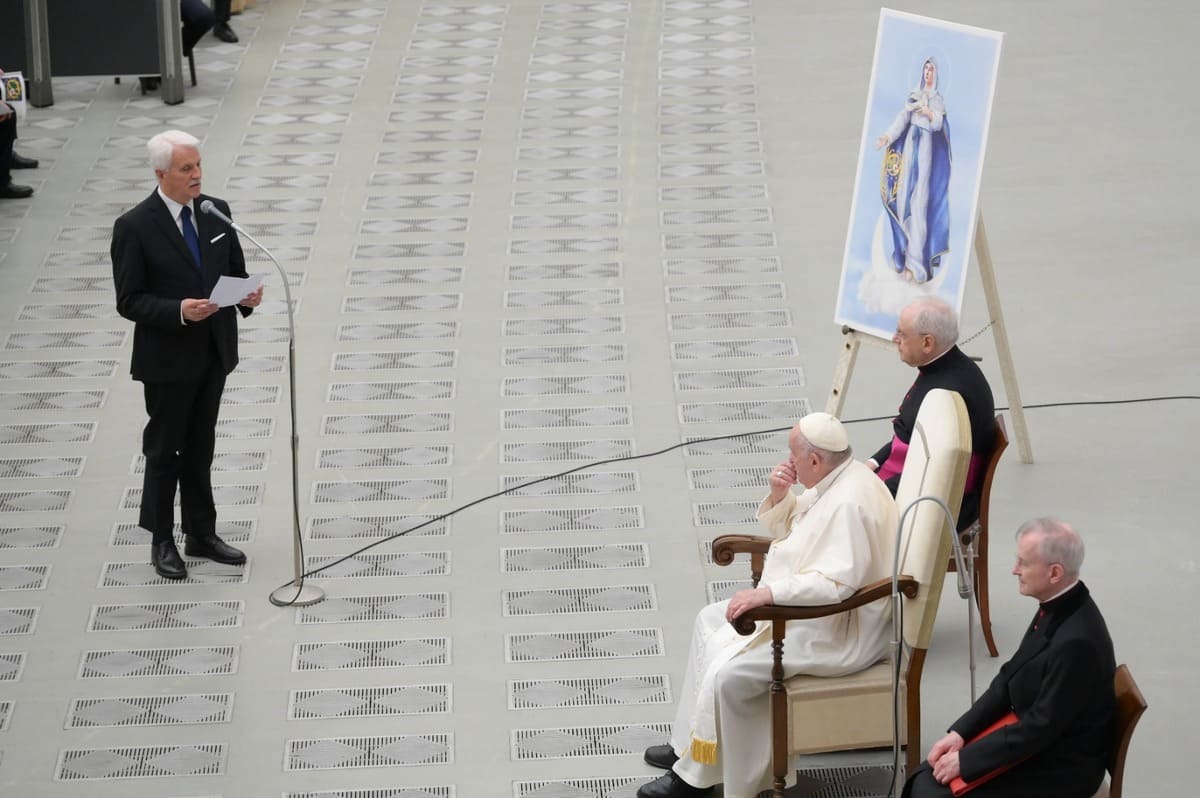 Antonio Di Matteo (Mcl) all'udienza con papa Francesco