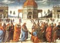 La Consegna delle chiavi, Pietro Perugino, 1481-1482, Cappella Sistina, Vaticano