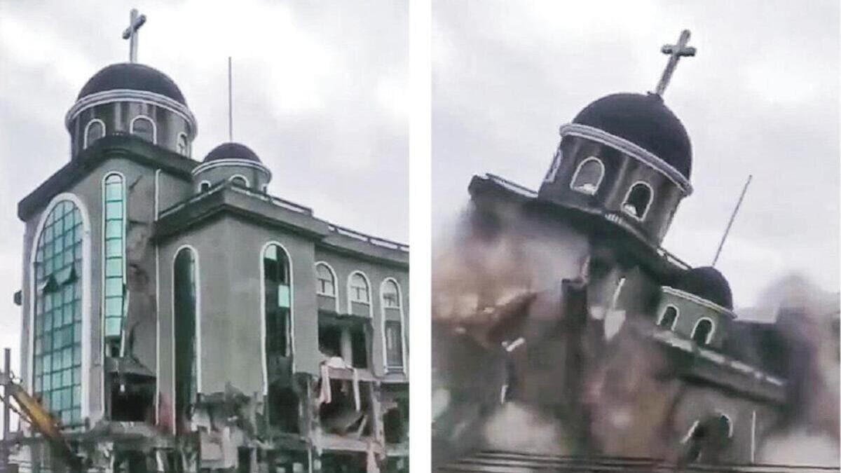 Il governo in Cina ha demolito la chiesa di Nangang a Wenzhou