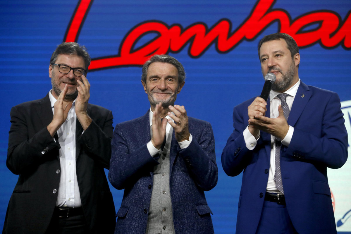 Giancarlo Giorgetti, Attilio Fontana, Matteo Salvini