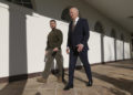 Volodymyr Zelensky con Joe Biden alla Casa Bianca