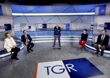 Confronto tra i candidati presidente alle elezioni regionali della Lombardia nello studio del Tgr Rai