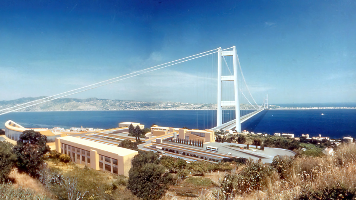 Rendering del ponte sullo Stretto di Messina