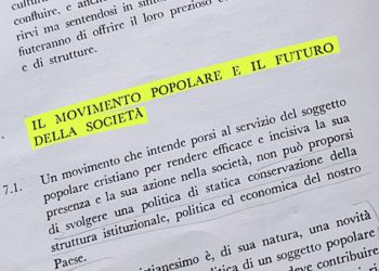 Una pagina delle Tesi per il Movimento Popolare, 1975