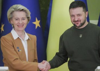 Ursula von der Leyen in Ucraina con Volodymyr Zelensky