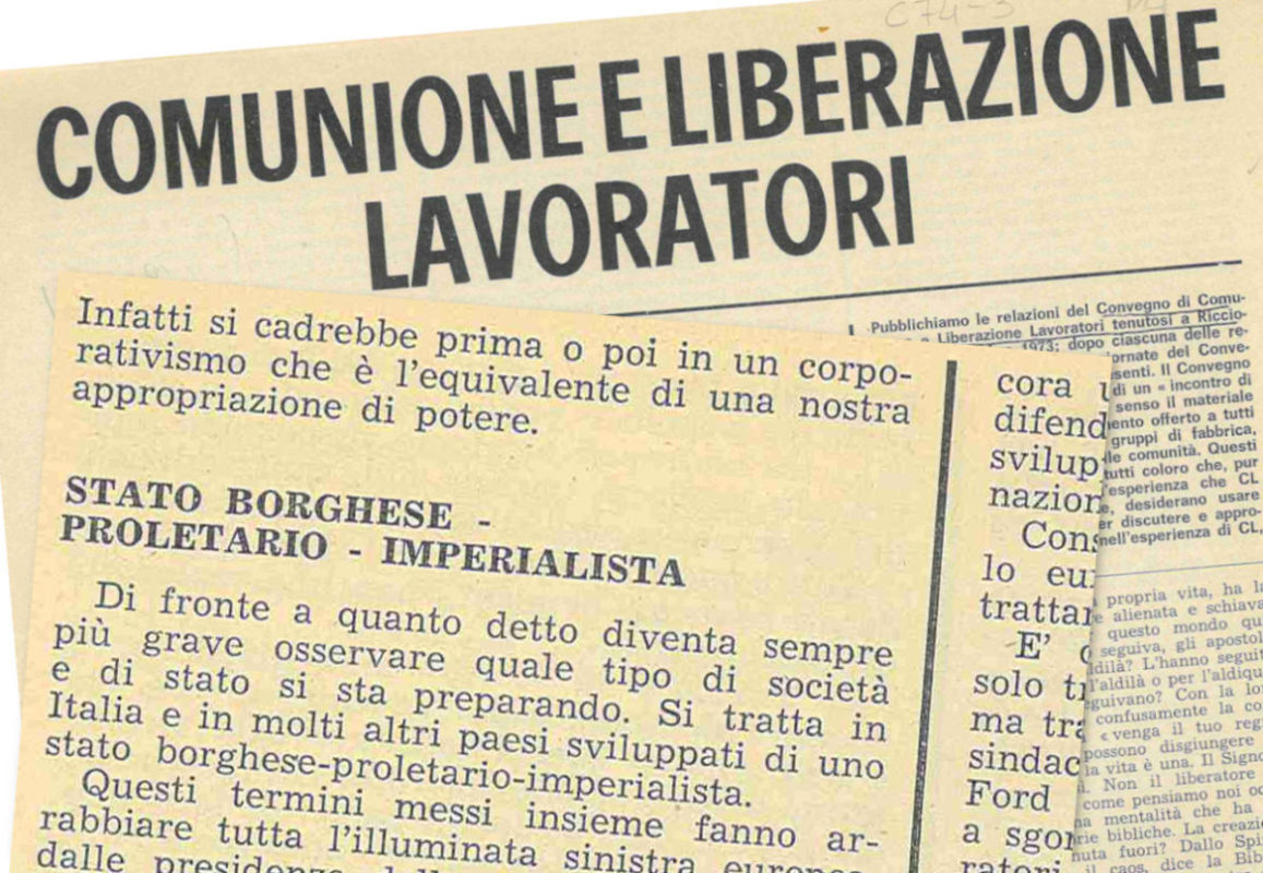 Ritagli del quartino con le relazioni del convegno di Cll a Riccione nel 1973