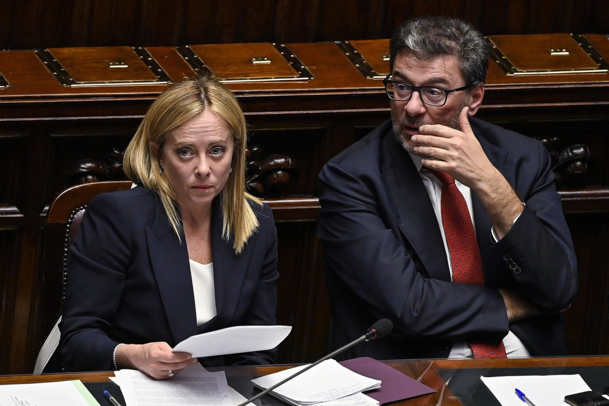 Giorgia Meloni e Giancarlo Giorgetti