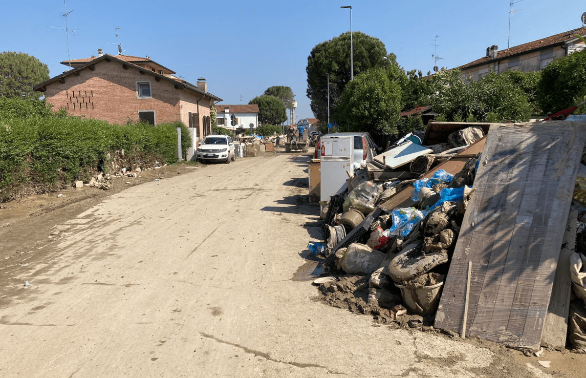 romagna alluvione strada