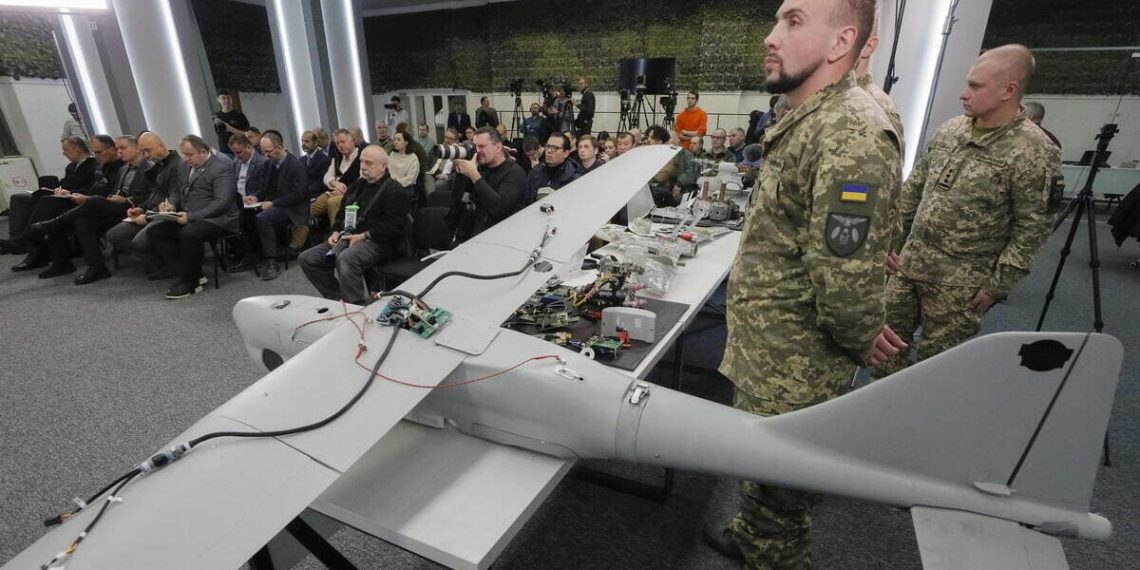 Un drone utilizzato dalla Russia per attaccare l'Ucraina