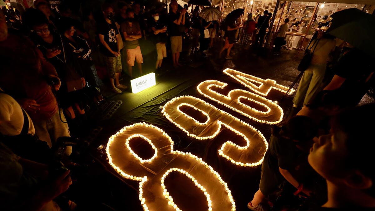 Manifestazione a Taiwan in ricordo delle vittime del massacro di Piazza Tienanmen