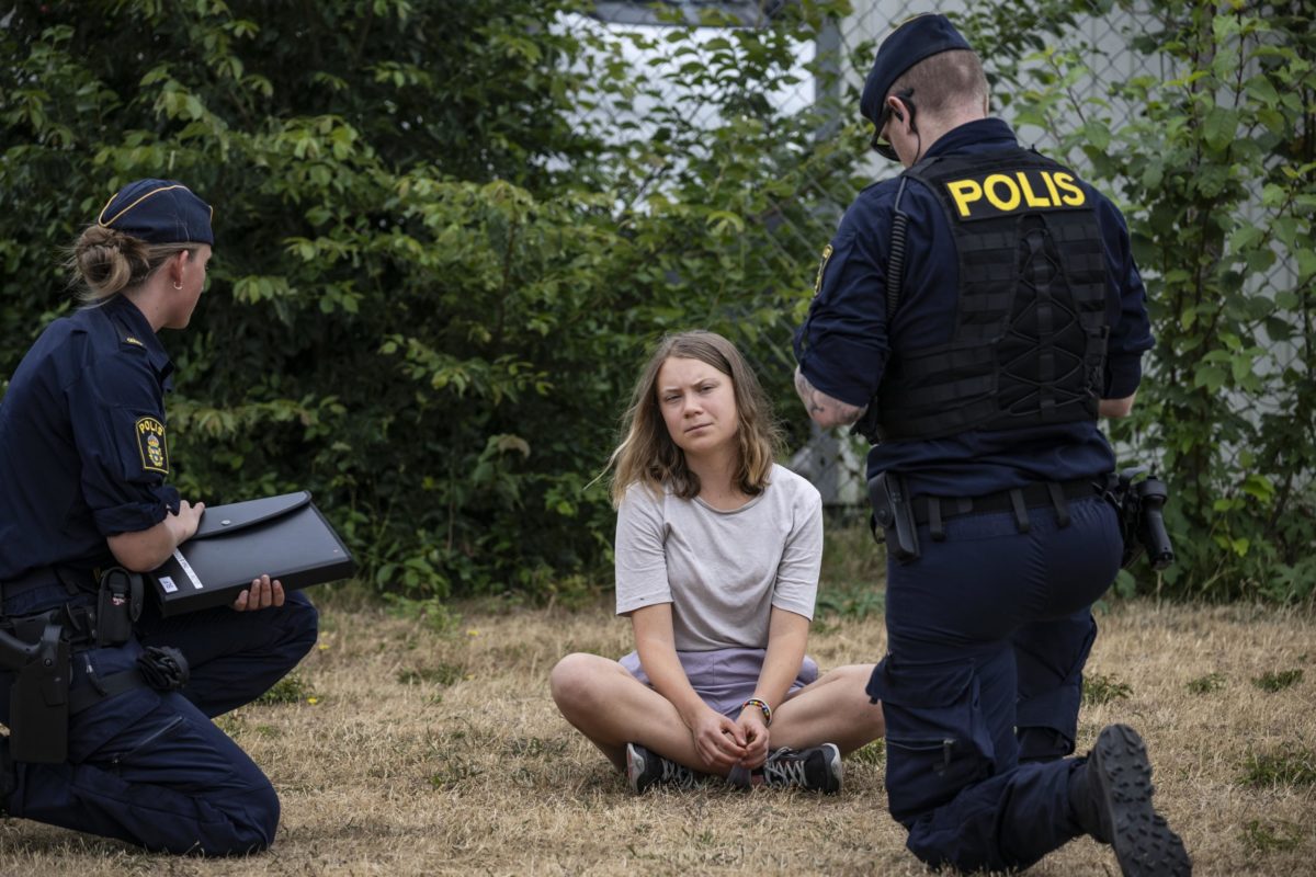 Greta Thunberg polizia Malmo