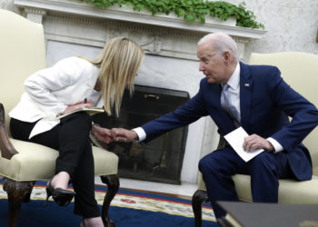 L’incontro tra Joe Biden e Giorgia Meloni ieri alla Casa Bianca, Washington