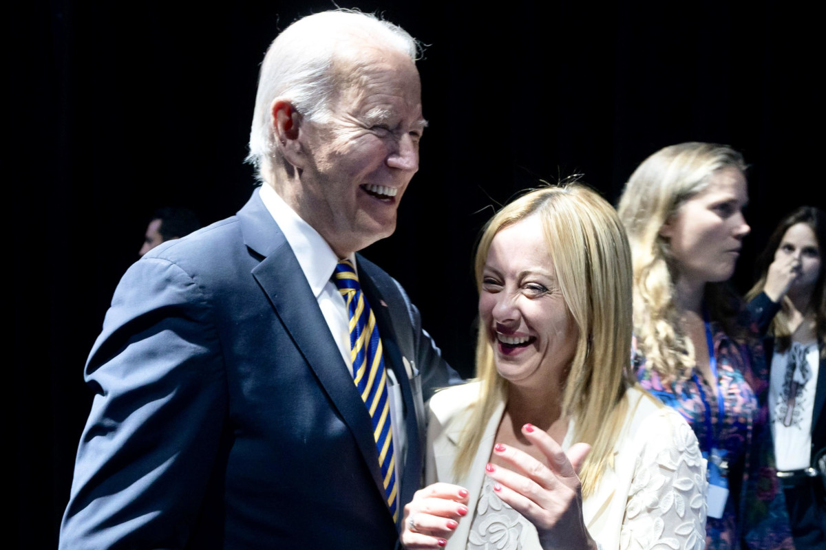 Il presidente americano Joe Biden e la premier Giorgia Meloni al summit Nato di Vilnius, Lituania