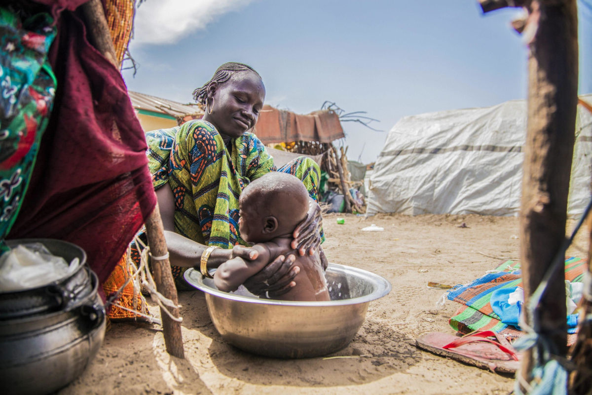 Campo Unicef per sfollati interni nello stato del Borno, Nigeria