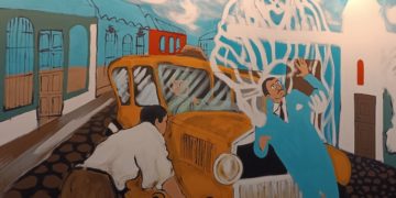 Parte del murales della mostra “Il medico del popolo. Vita e opera di José Gregorio Hernández” al Meeting